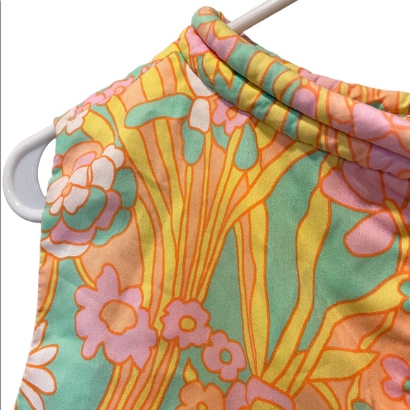 Vintage Stacy Ames Retro floral design mini mini dress/blouse - Picture 6 of 12